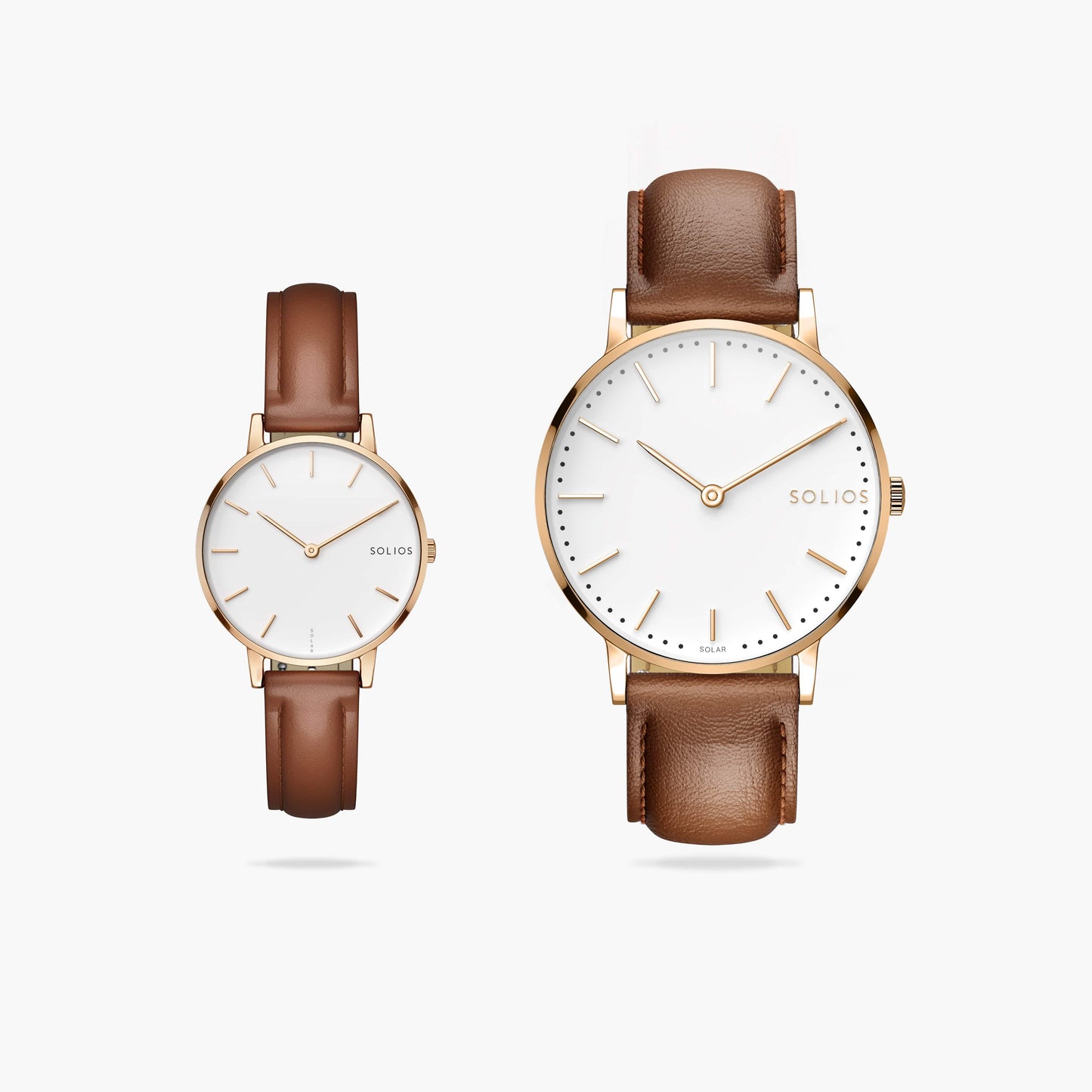 Duo Solar Classic & Mini - White Dial - Rose Gold Case