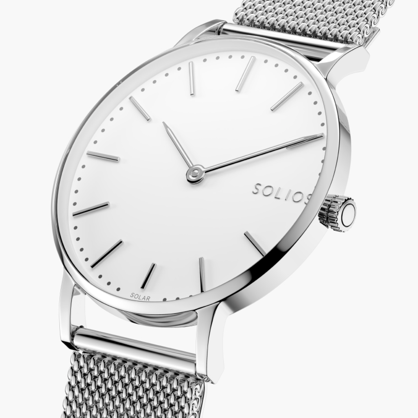 Duo Solar Classic & Mini - White Dial - Silver Case