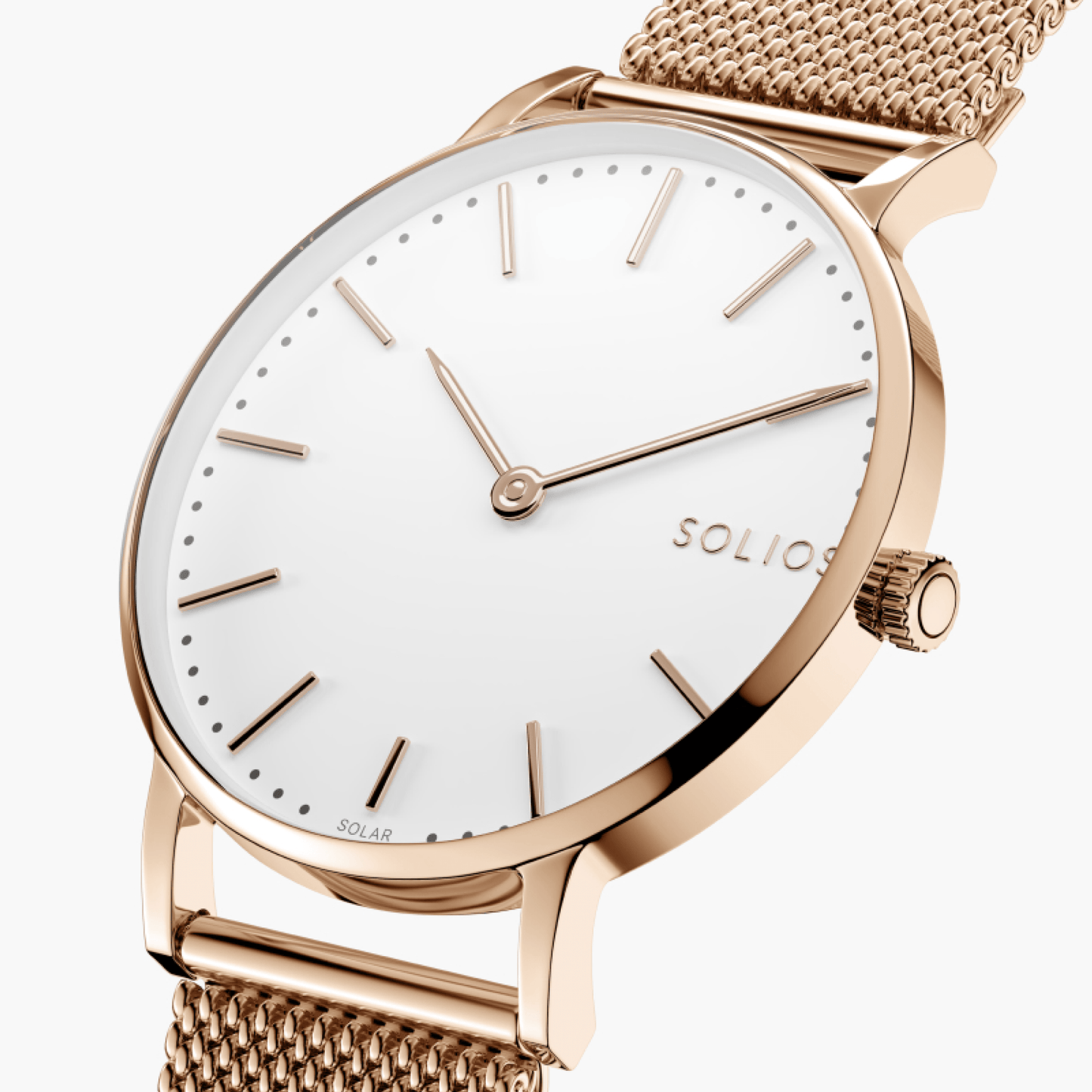 Duo Solar Classic & Mini - White Dial - Rose Gold Case