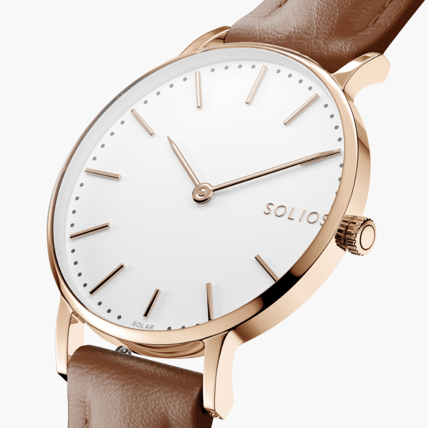 Duo Solar Classic & Mini - White Dial - Rose Gold Case