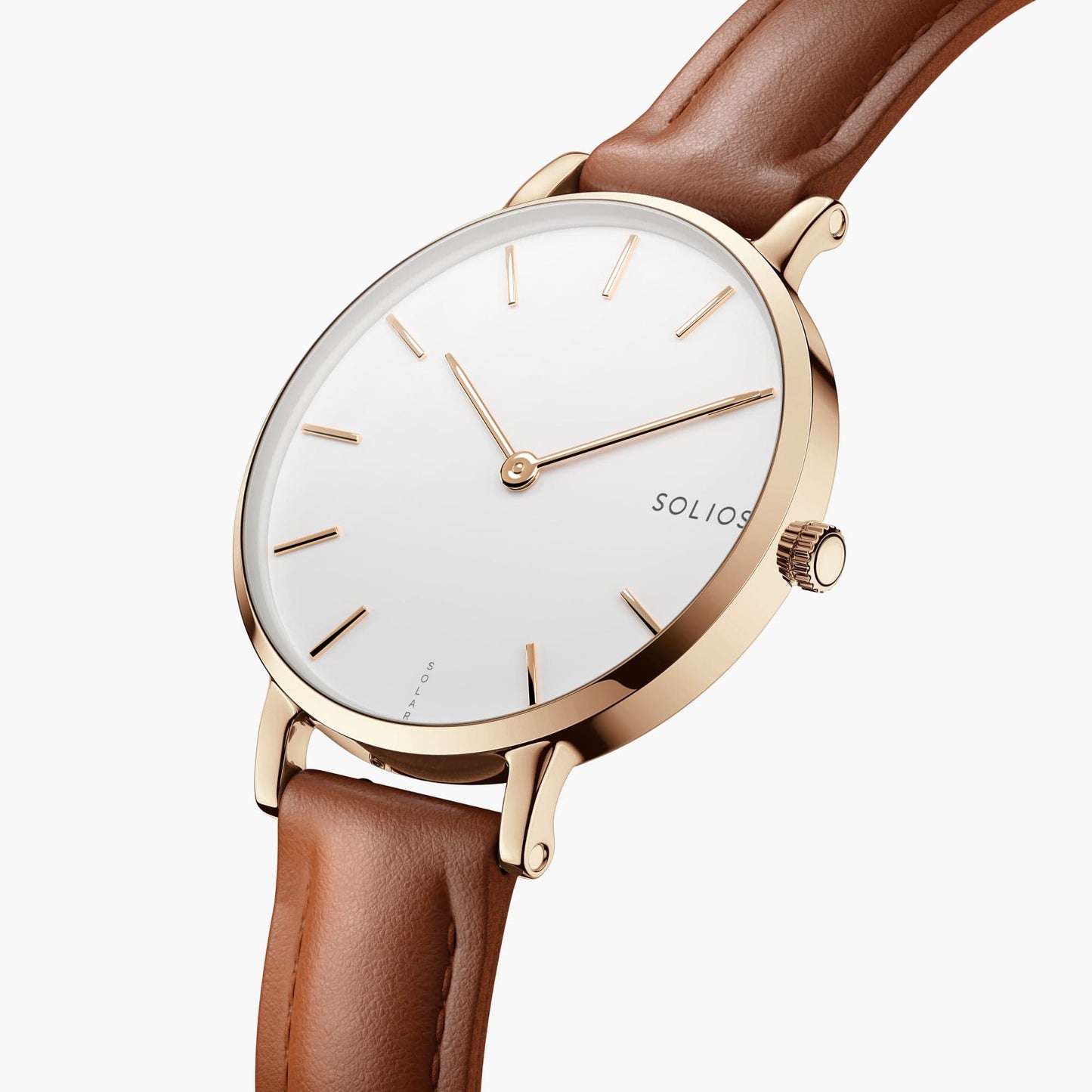 Duo Solar Classic & Mini - White Dial - Rose Gold Case