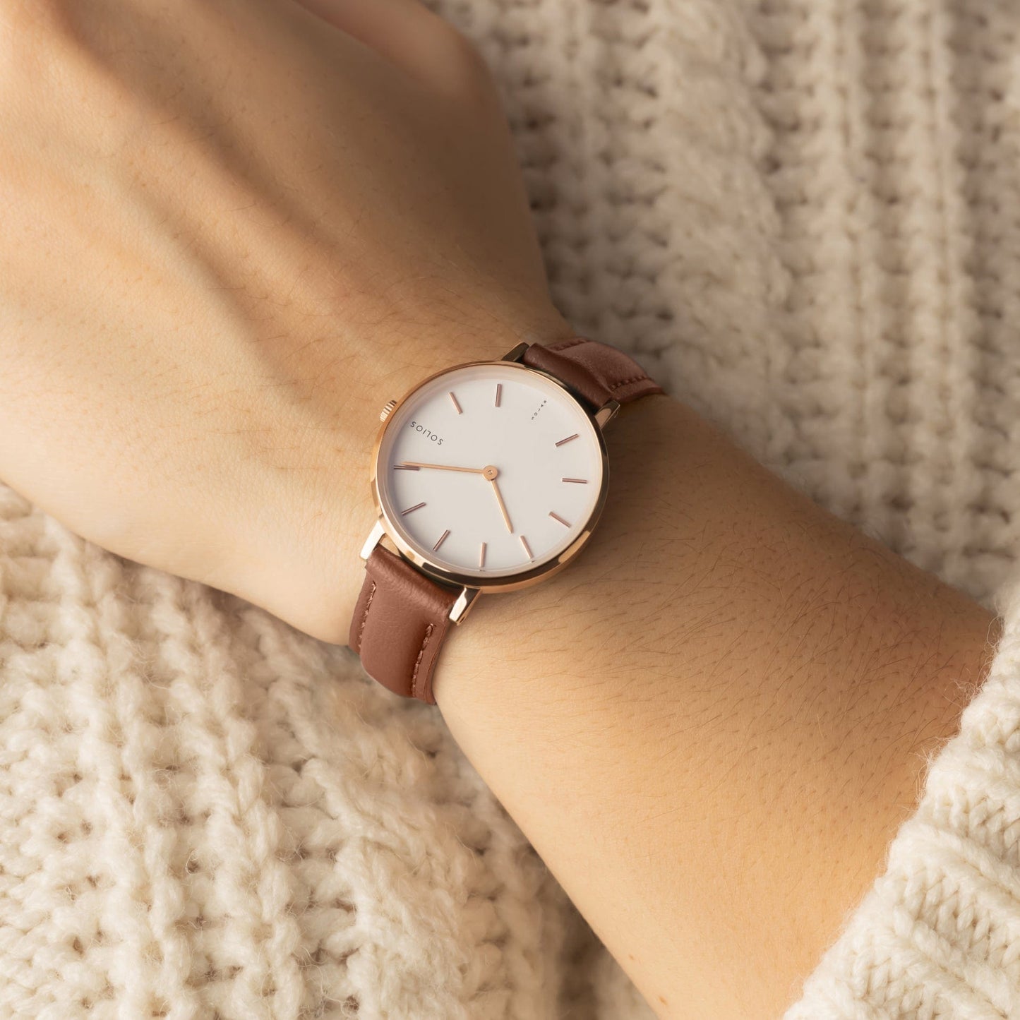 Duo Solar Classic & Mini - White Dial - Rose Gold Case