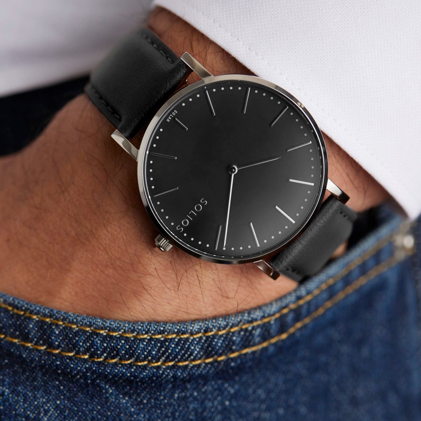 Duo Solar Classic & Mini - Black Dial - Silver Case