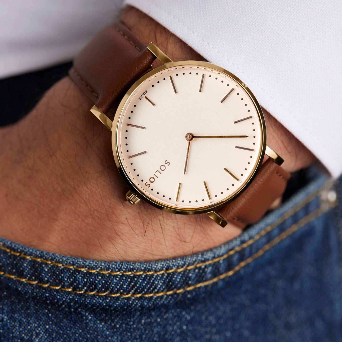 Duo Solar Classic & Mini - White Dial - Rose Gold Case