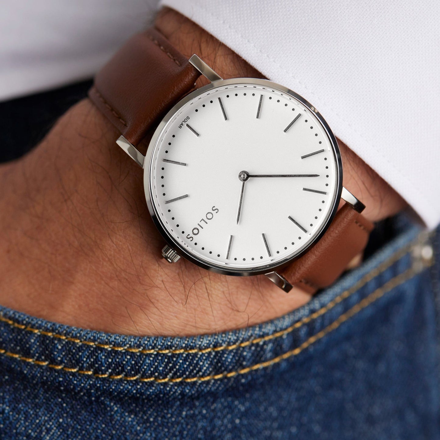Duo Solar Classic & Mini - White Dial - Silver Case