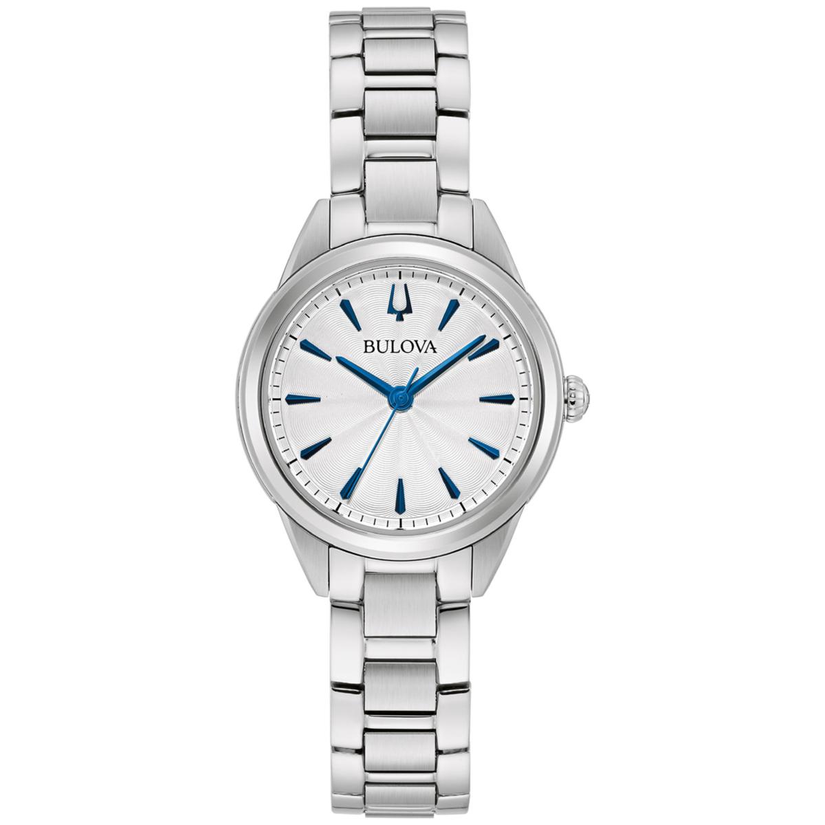 Bulova Stainless Steel Women's Blue Marker Bracelet Watch