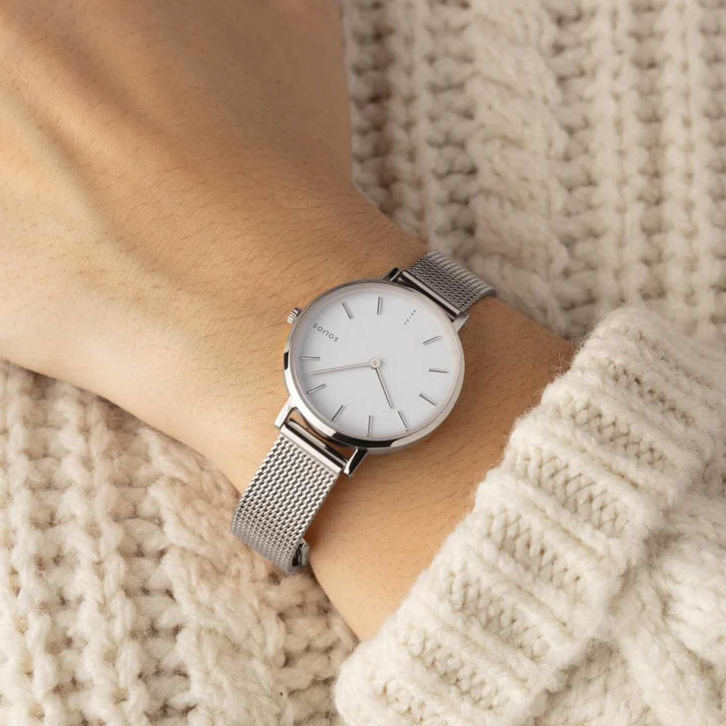 Duo Solar Classic & Mini - White Dial - Silver Case