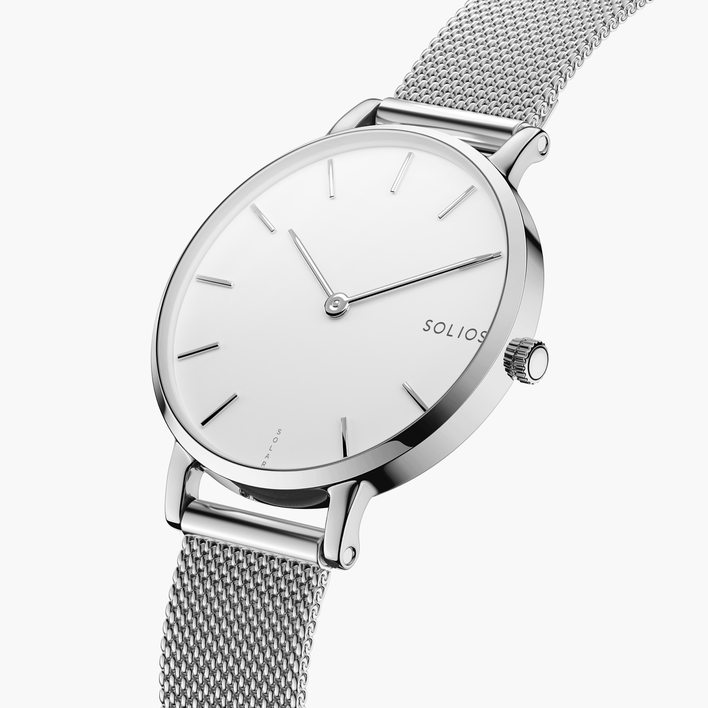 Duo Solar Classic & Mini - White Dial - Silver Case
