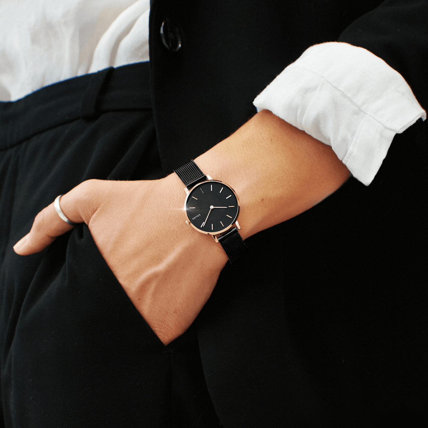 Duo Solar Classic & Mini - Black Dial - Rose Gold Case