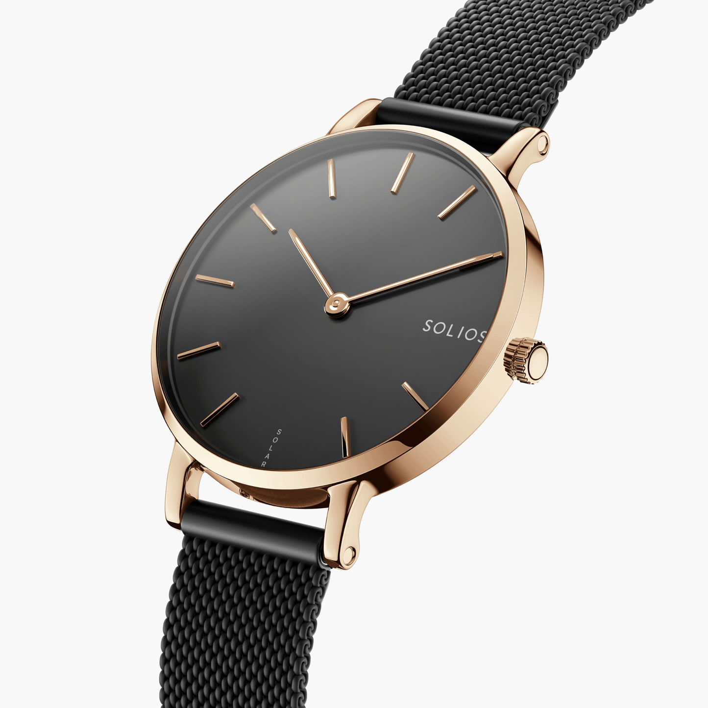 Duo Solar Classic & Mini - Black Dial - Rose Gold Case