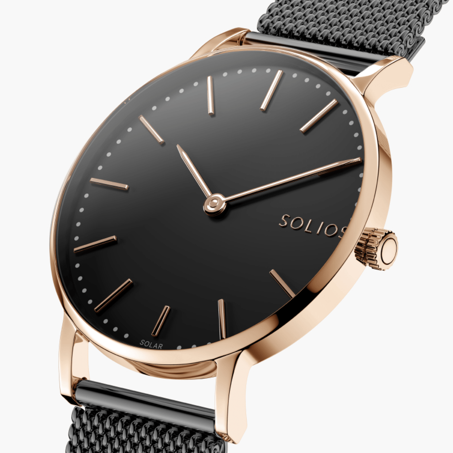 Duo Solar Classic & Mini - Black Dial - Rose Gold Case