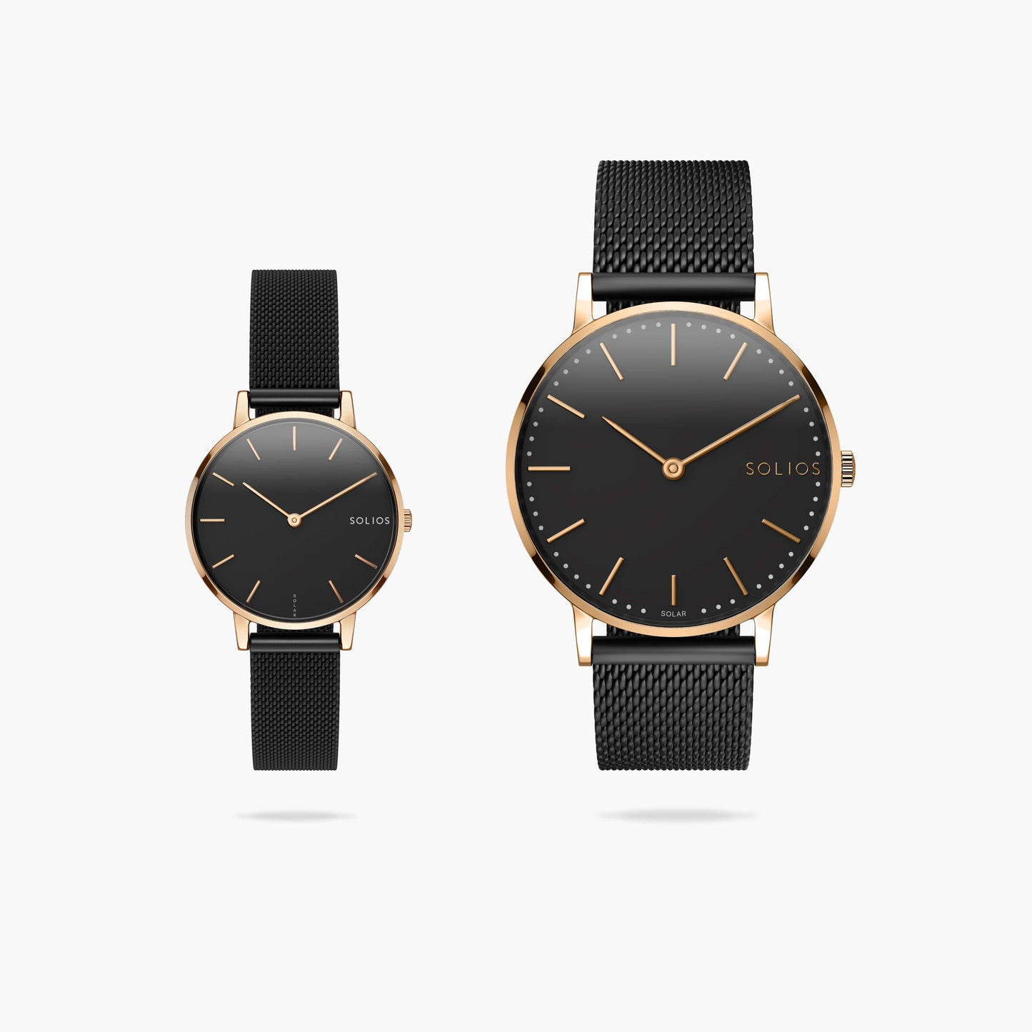 Duo Solar Classic & Mini - Black Dial - Rose Gold Case