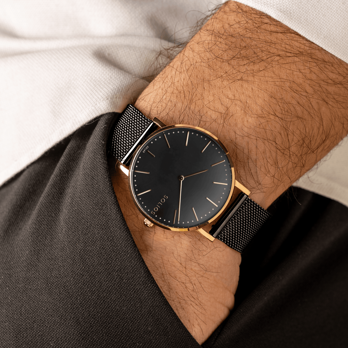 Duo Solar Classic & Mini - Black Dial - Rose Gold Case