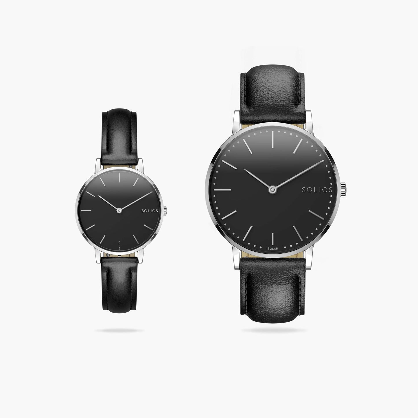 Duo Solar Classic & Mini - Black Dial - Silver Case
