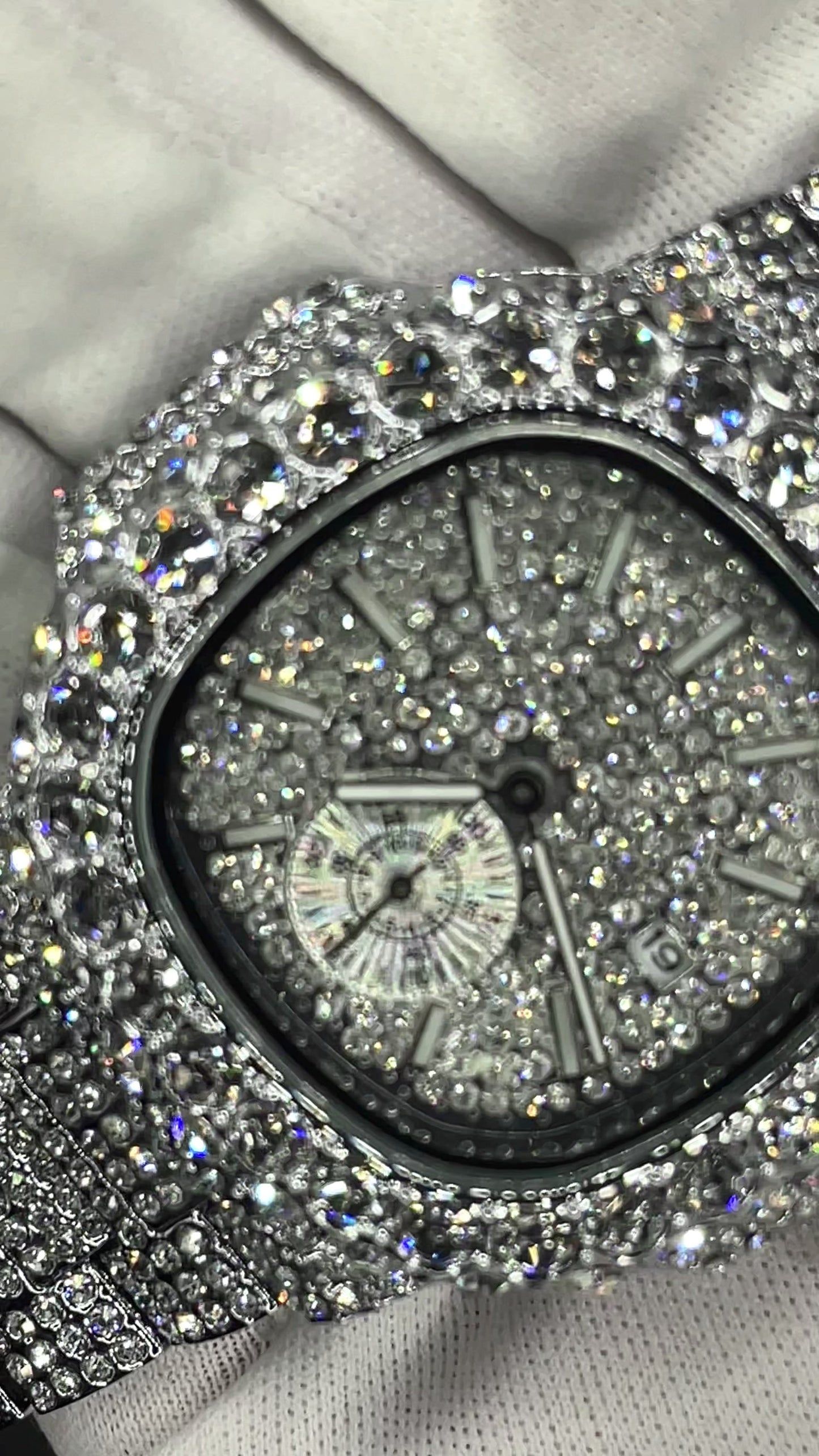 Iced-Out Watch – LUXGlow Stone. Wrist Watch for Men
