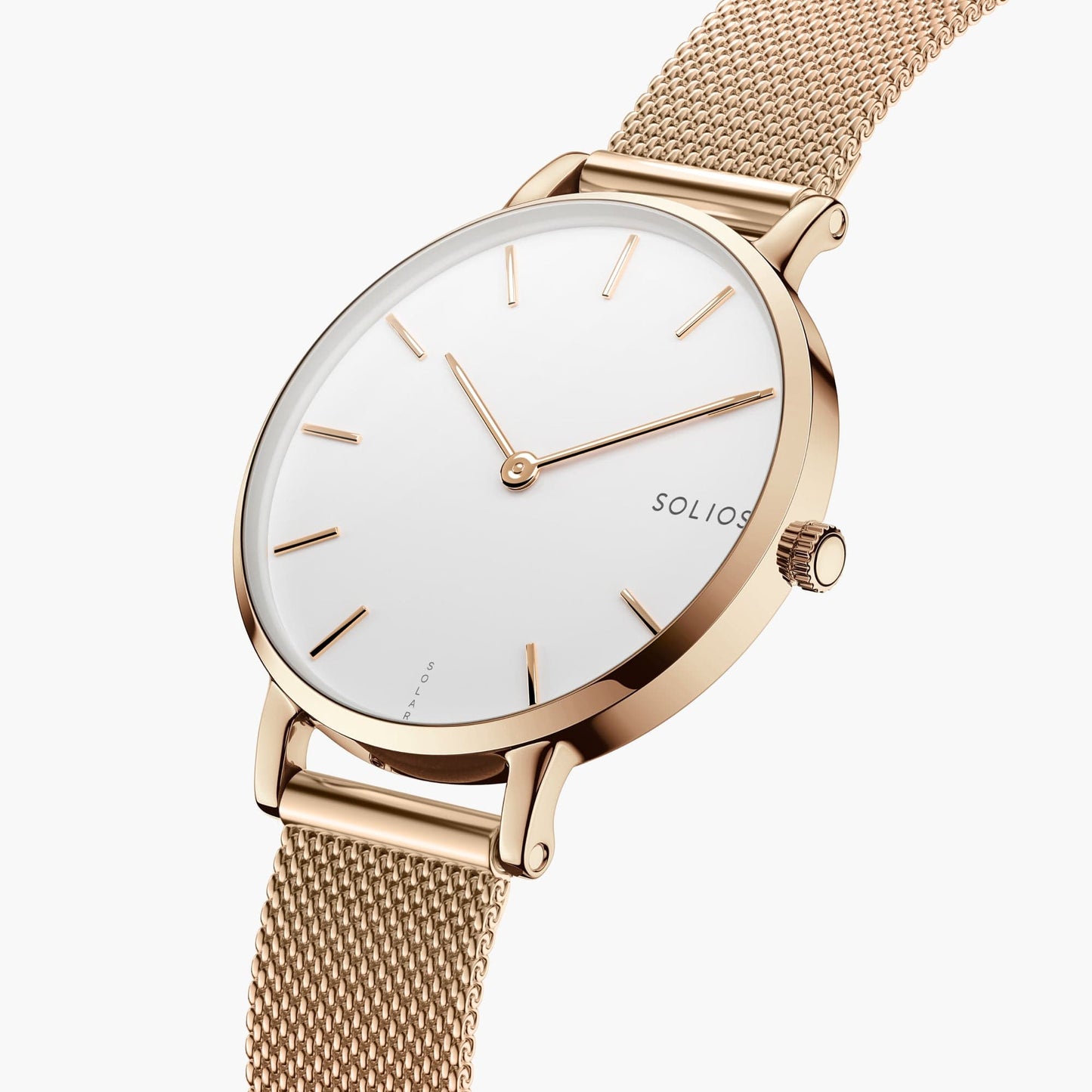 Duo Solar Classic & Mini - White Dial - Rose Gold Case