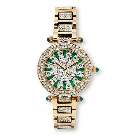 Radiance by Absolute™ Women's Simulated Gemstone Pavé Bracelet Watch