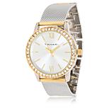 Tahari Two-Tone Women's Crystal-Accented Mesh Bracelet Watch